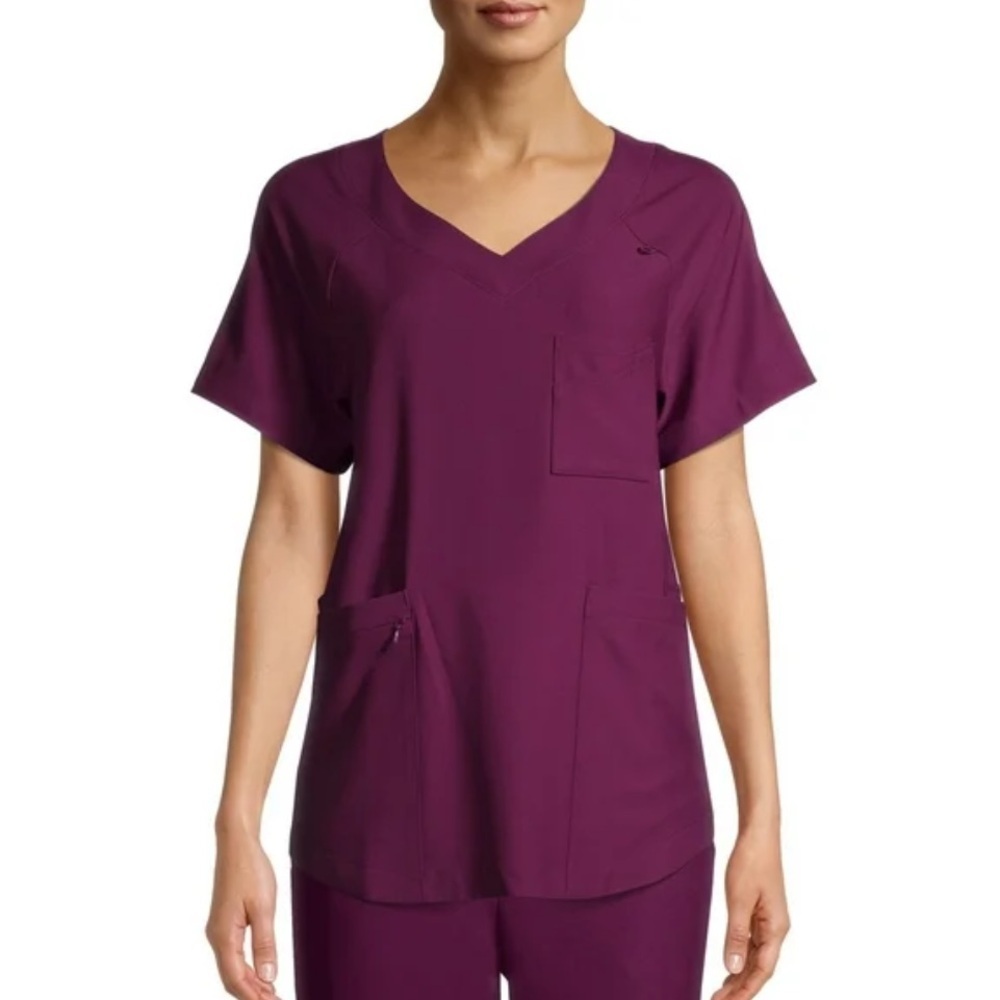 ClimateRight by Cuddl Duds Short Sleeve V-Neck Scrub Top NWT Size XL